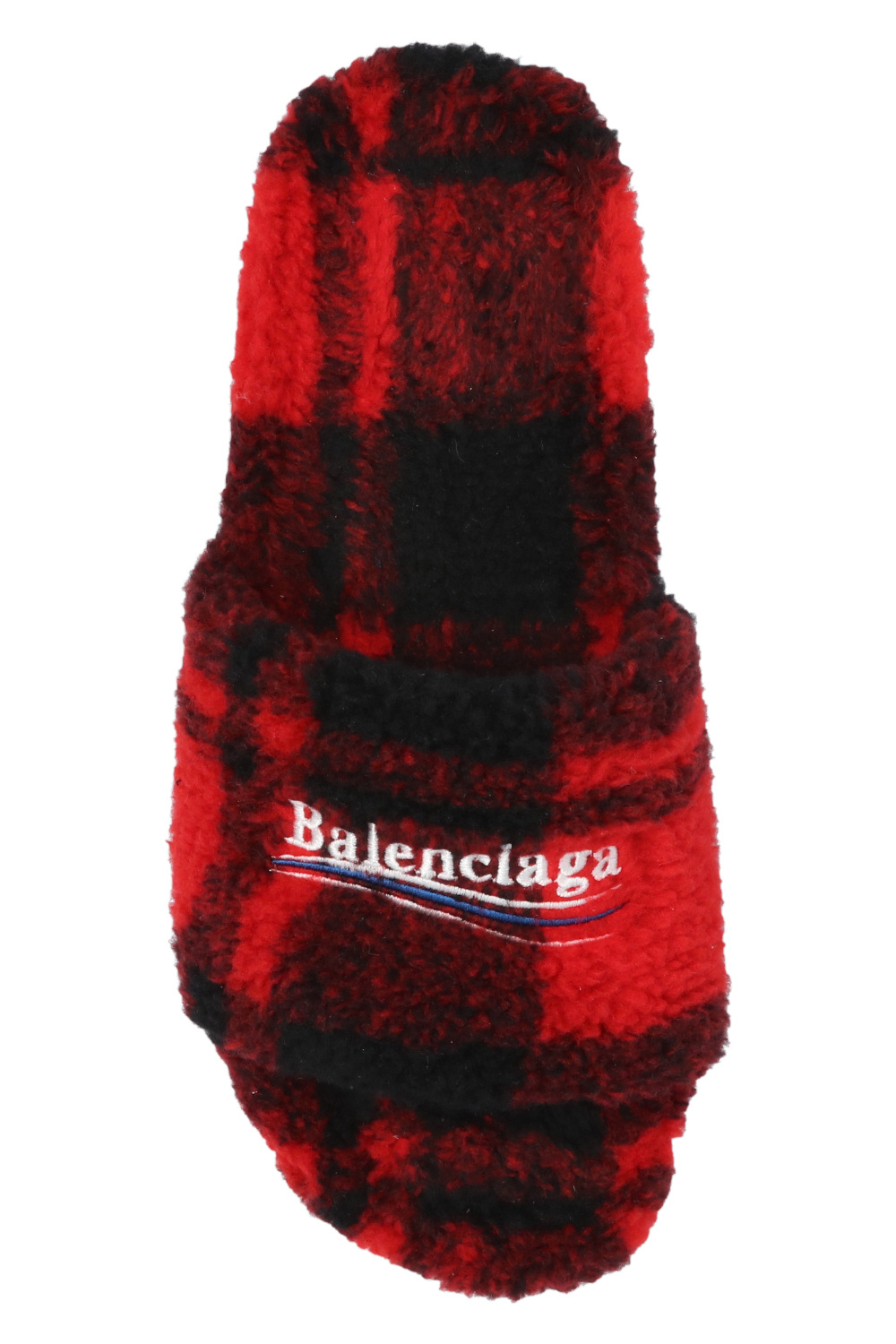 関税負担なし☆BALENCIAGA ウィメンズ FURRY SLIDE サンダル ホワイト の ウィメンズ Furry Slide サンダル スニーカー